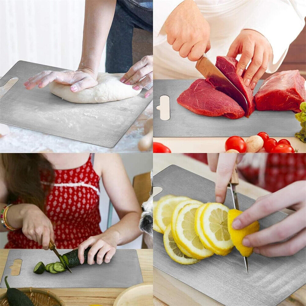 Double-Sided Titanium Cutting Board – Durable Kitchen & Camping Food Prep Board