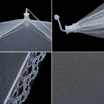 Foldable Food Cover ? Fly-Proof & Dust-Proof Mesh with Decorative Lace Edge