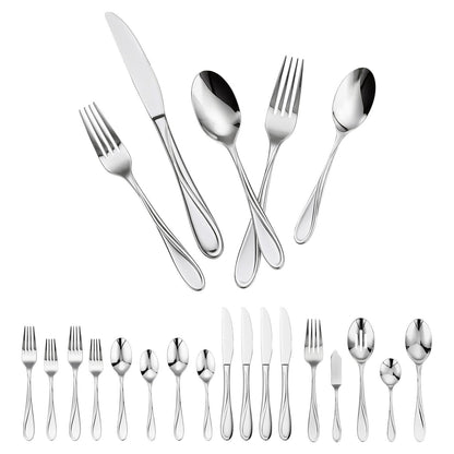 45-Piece Silverware Set, Food-Grade Stainless Steel Flatware Utensils, Mirror Finished Cutlery Set, Dishwasher Safe Eating Tableware For Kitchen Home, Service For 8, Include Knife Fork Spoon