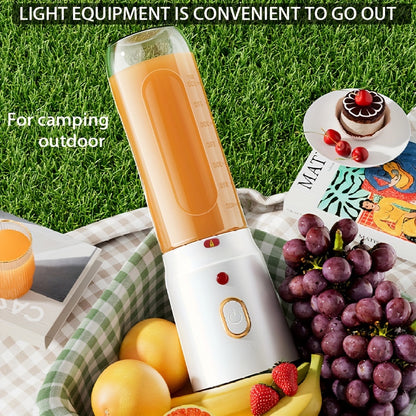 [1pc, Portable USB Mini Blender] Portable USB Rechargeable Mini Blender, 1pc of 450Ml Juicer Includes 2 Cups, Wireless And Easy to Carry, Comes with a Bonus Sports Cup Cover, Ideal Personal Size Blender for Smoothies And Shak