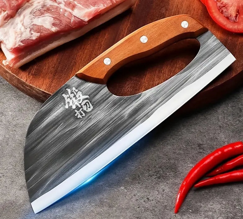 Hand-Forged Bone Cutter Knife – Lightweight Dual-Use Slicer, High Carbon Stainless Steel
