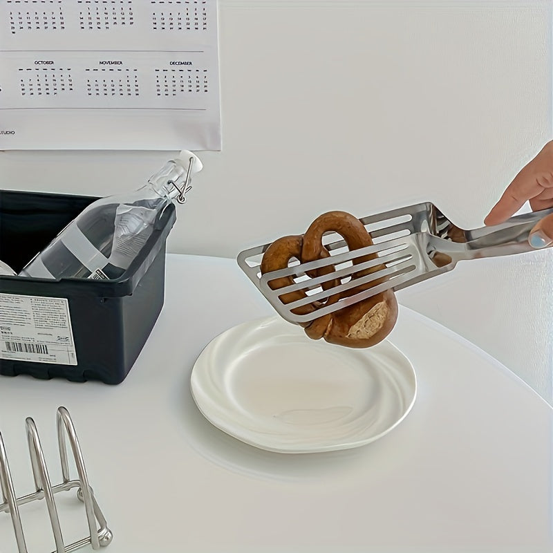 Stainless Steel Multifunctional 1pc Serving Tongs - Effortless Food Prep and Presentation for Buffet, Fish Frying, Bread, Steak, Salad, and Dessert - Kitchen Tools