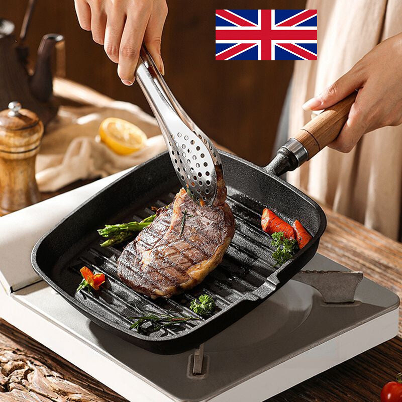 Nonstick Grill Pan – Induction Griddle Skillet with Pouring Lips for Steak & Cooking