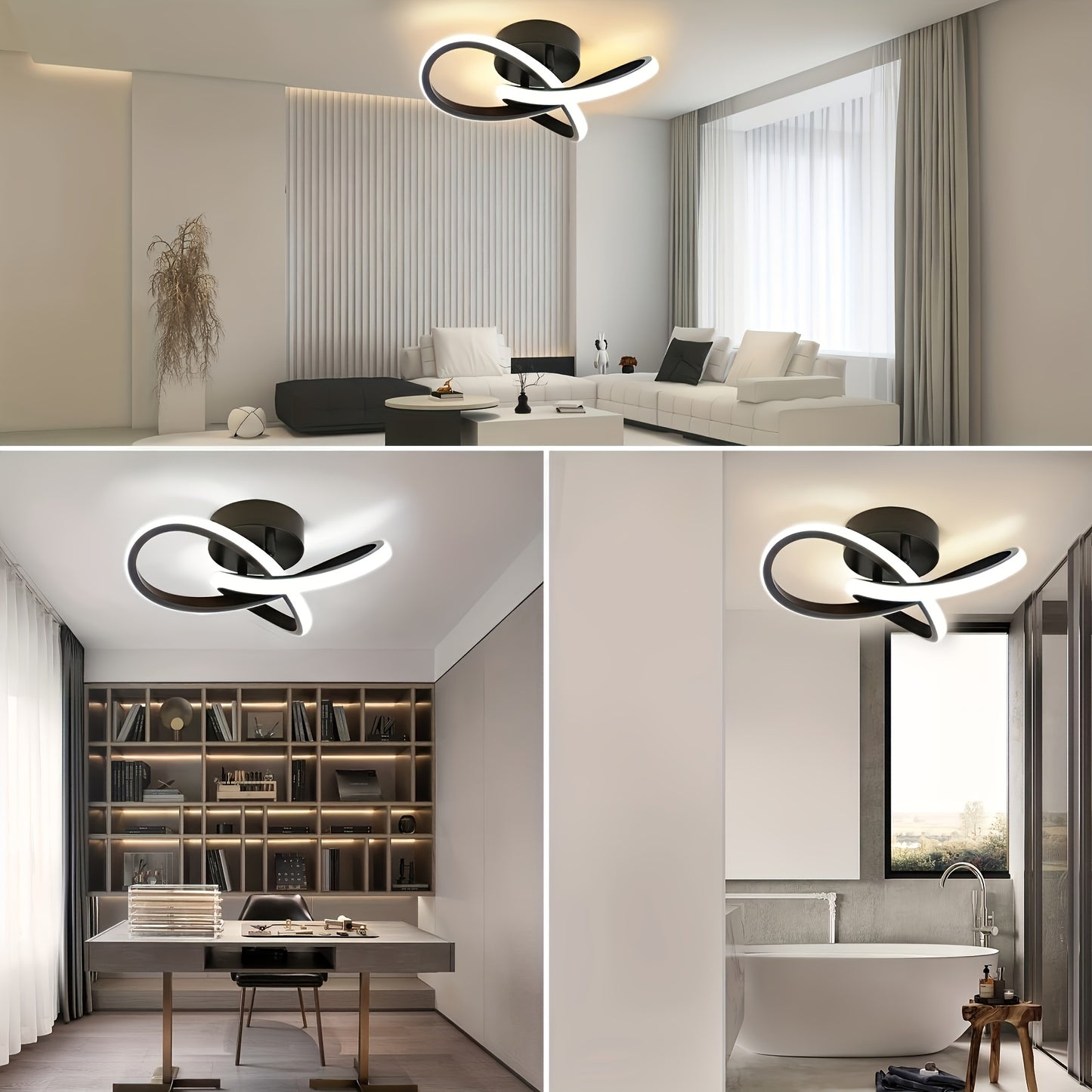 Modern LED Ceiling Light - 3000K/4000K/6000K, Perfect for Bedroom, Living Room, Kitchen & Balcony - Easy Install, Wide Voltage Range (AC85-265V)