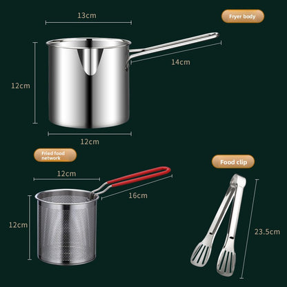 304 Stainless Steel Frying Pan ? Deep Oil Pan for Induction Cooker with Splash Prevention