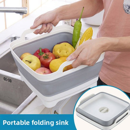 Foldable Kitchen Washing & Draining Basket ? Portable Fruit, Vegetable & Dish Colander