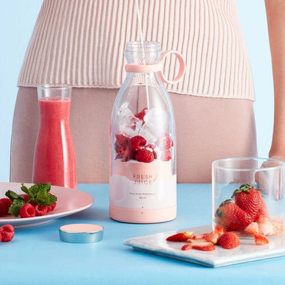 Portable Electric Juicer ? High-Speed 4-Blade USB Rechargeable Fruit & Vegetable Blender