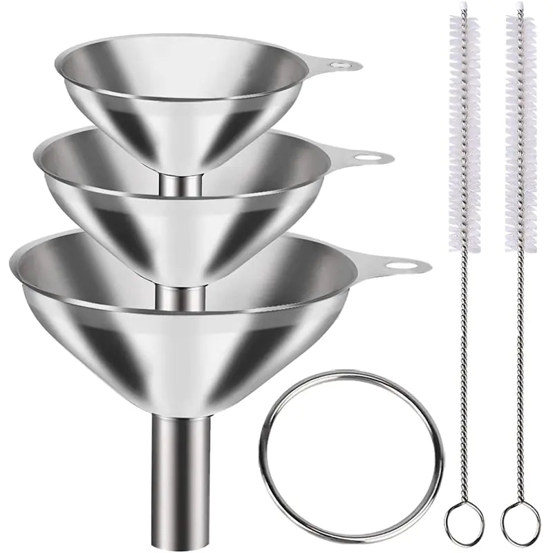 Stainless Steel Kitchen Funnel Set – Durable, Leak-Proof Funnels for Cooking, Bottling & Kitchen Use