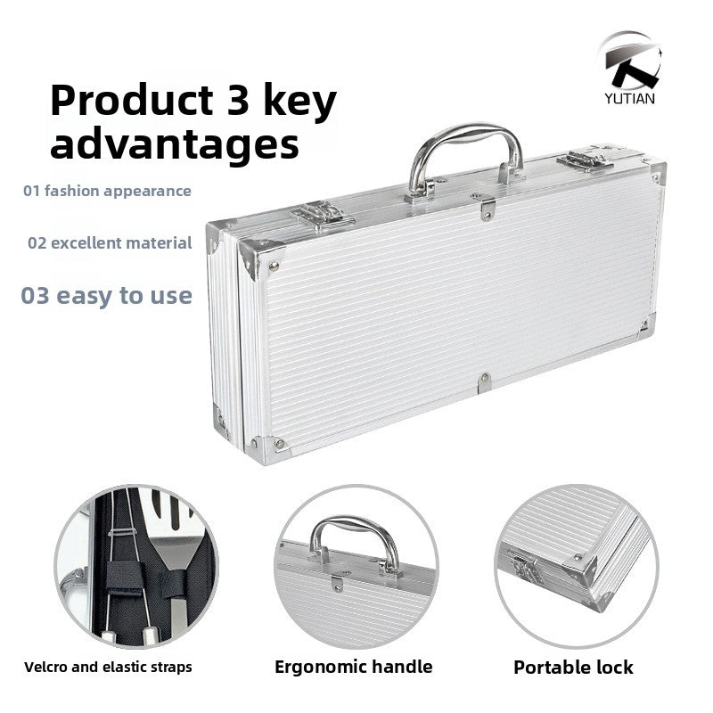 Stainless Steel Cutlery Set with Aluminum Case ? Portable Multi-Piece Outdoor & Camping Utensils