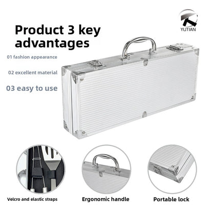 Stainless Steel Cutlery Set with Aluminum Case ? Portable Multi-Piece Outdoor & Camping Utensils