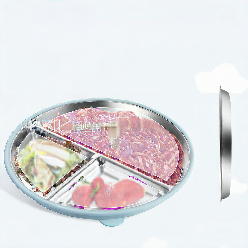 Food-Grade Stainless Steel Kids Plate ? Silicone Suction Base with Removable Compartments