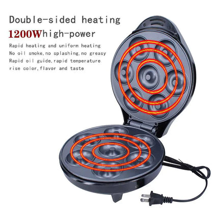110V 7-Hole Donut Maker for Breakfast and Desserts