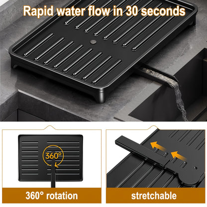 1pc Large Capacity 2-Tier Dish Drying Rack with Drainboard, Double-Layer Bowl & Cup Rack, Detachable Over The Sink Organizer for Kitchen Counter, Black & White - Ideal for Plates, Bowls, Cups & Cutlery Storage, Dish Drying Ra