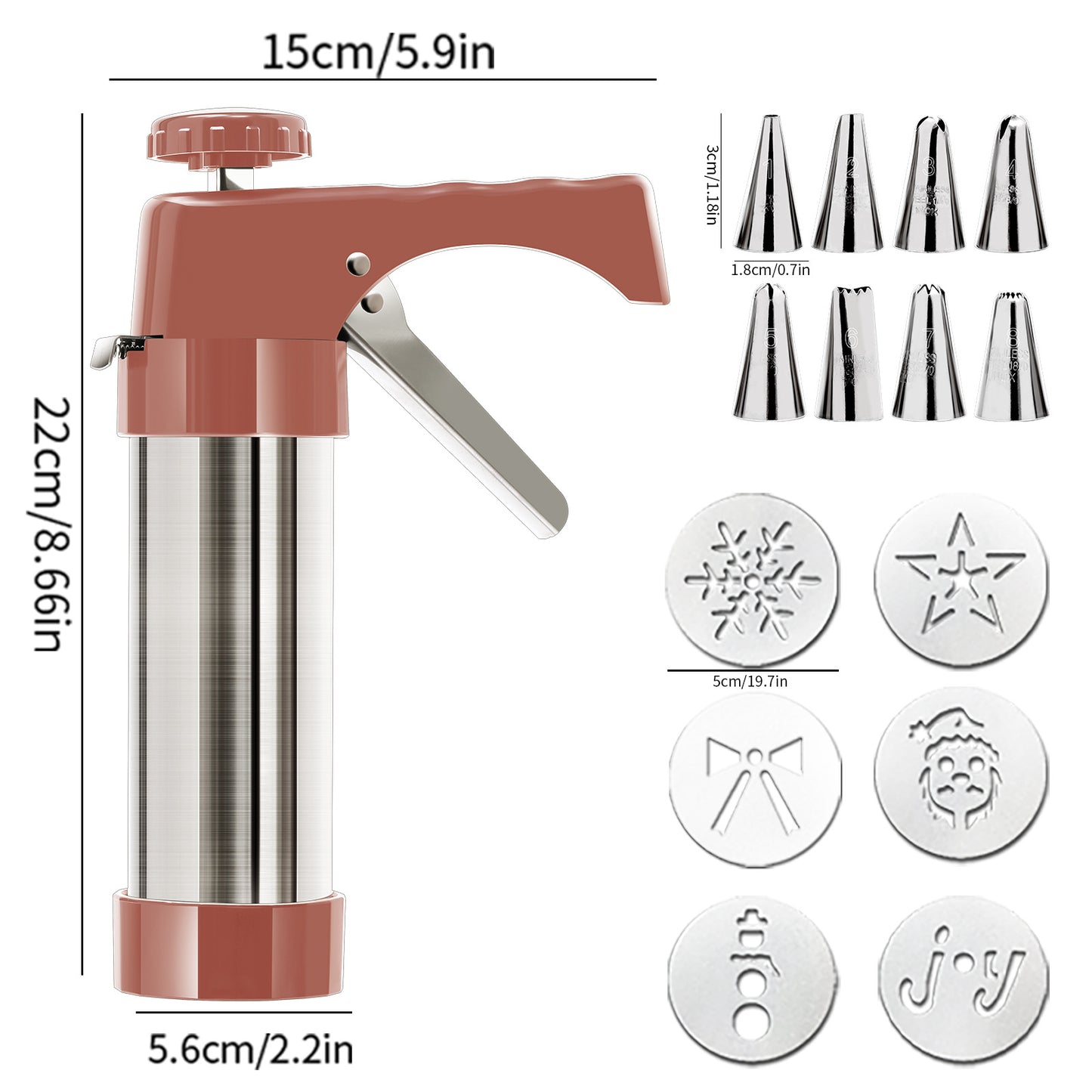 Stainless Steel Cookie & Pastry Press ? Multi-Nozzle Decorating Set for Home Baking