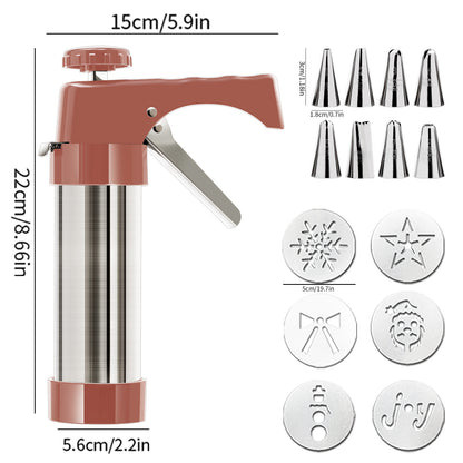 Stainless Steel Cookie & Pastry Press ? Multi-Nozzle Decorating Set for Home Baking