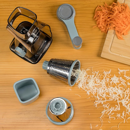 3-Blade Manual Cheese Grater - Effortless Slicing for Cheese, Vegetables, Nuts, and More with Interchangeable Blades - A Must-Have Kitchen Essential for Home Cooks and Foodies