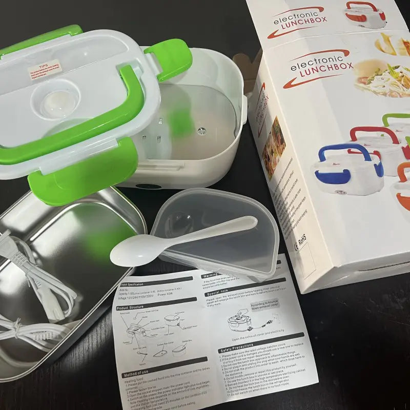 Double-Layer Stainless Steel Heated Lunch Box – Portable Electric Food Warmer