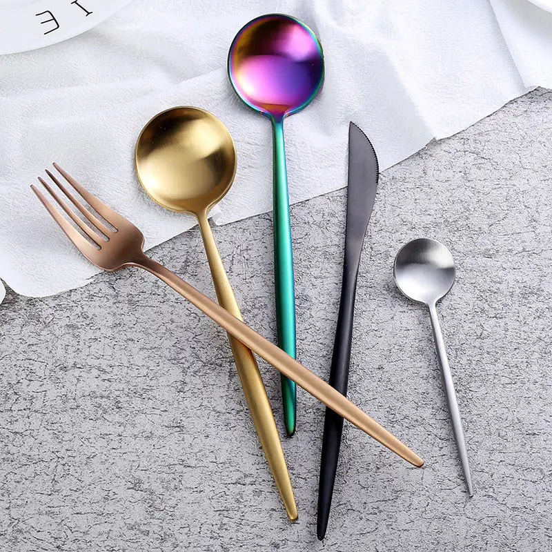 304 Stainless Steel Steak Knife and Fork Set (4 Pieces)