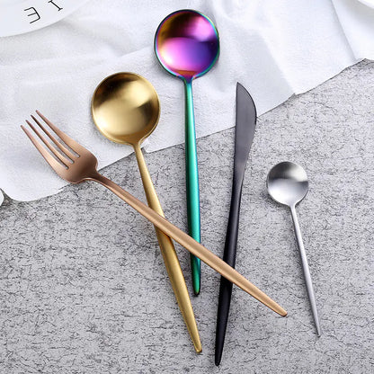 304 Stainless Steel Steak Knife and Fork Set (4 Pieces)