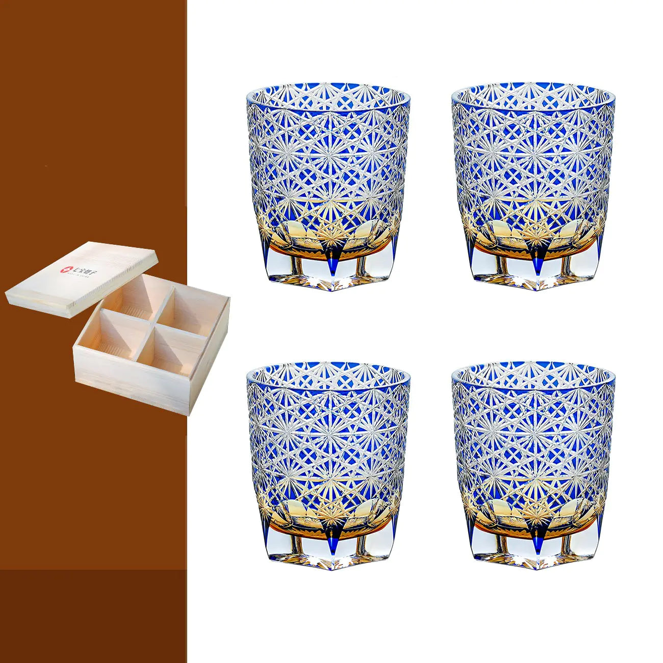 Japanese Hand Carved Crystal Glass