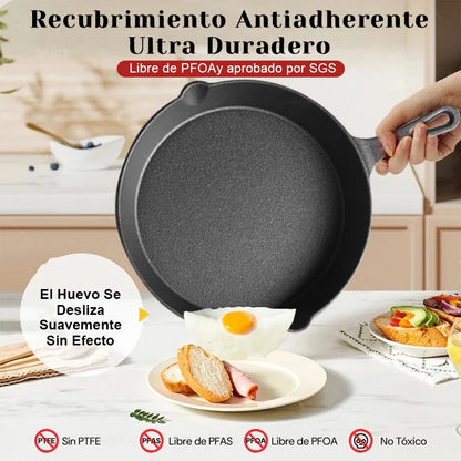 "3-piece cast iron cookware set, uncoated cast iron pan collection, 6-inch/8-inch/10-inch cast iron skillets, frying pans