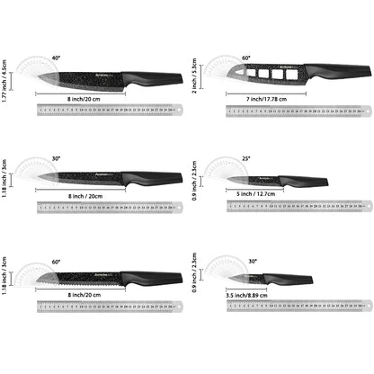 6-Piece Kitchen Knife Set with Blade Guards – German High Carbon Stainless Steel