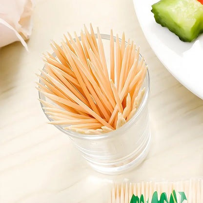 Eco-Friendly Bamboo Toothpicks 1300-Count - Double-Ended, Extra Thin, Disposable Wooden Picks for Home, Restaurants, Travel (Nat