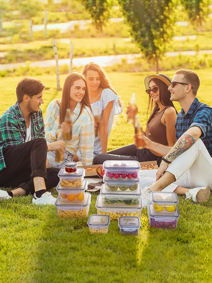 24pcs Refrigerator Sealed Jar, Microwaveable, Transparent Food Storage Container, Kitchen Organizer Box, Lunch Box