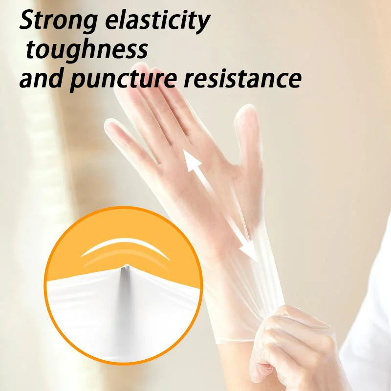 Disposable TPE Gloves  - Clear Oil-Resistant Food Handling Gloves for Cooking, Cleaning, Meals, Latex-Free & Powder-Free