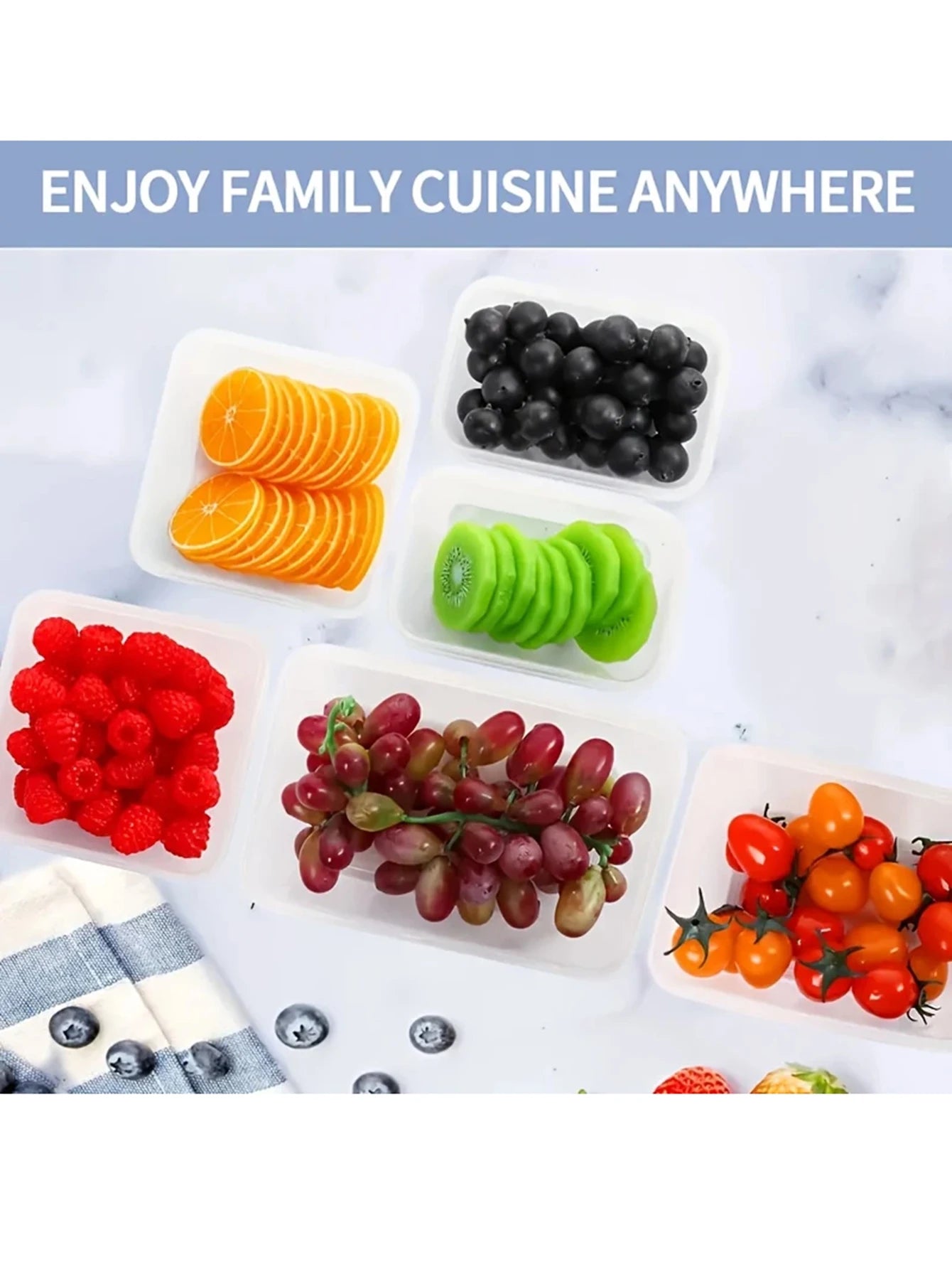 24pcs Refrigerator Sealed Jar, Microwaveable, Transparent Food Storage Container, Kitchen Organizer Box, Lunch Box