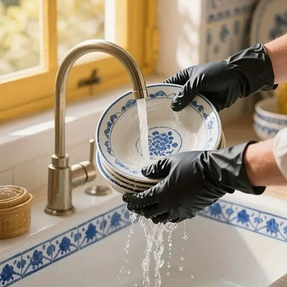 100PCS,Disposable Nitrile Black Gloves - Tear-Resistant, Durable, Ideal for Cooking, Food Handling & Dough Kneading