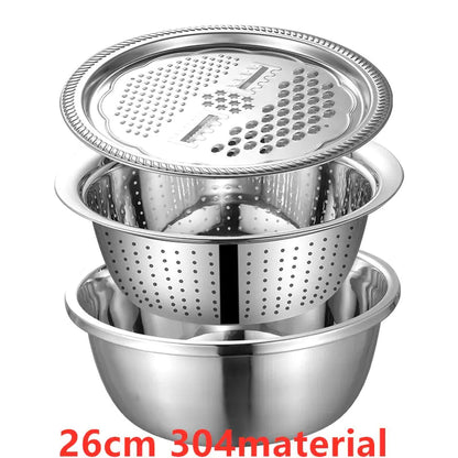 Stainless Steel Kitchen Drain & Fruit Basket Set