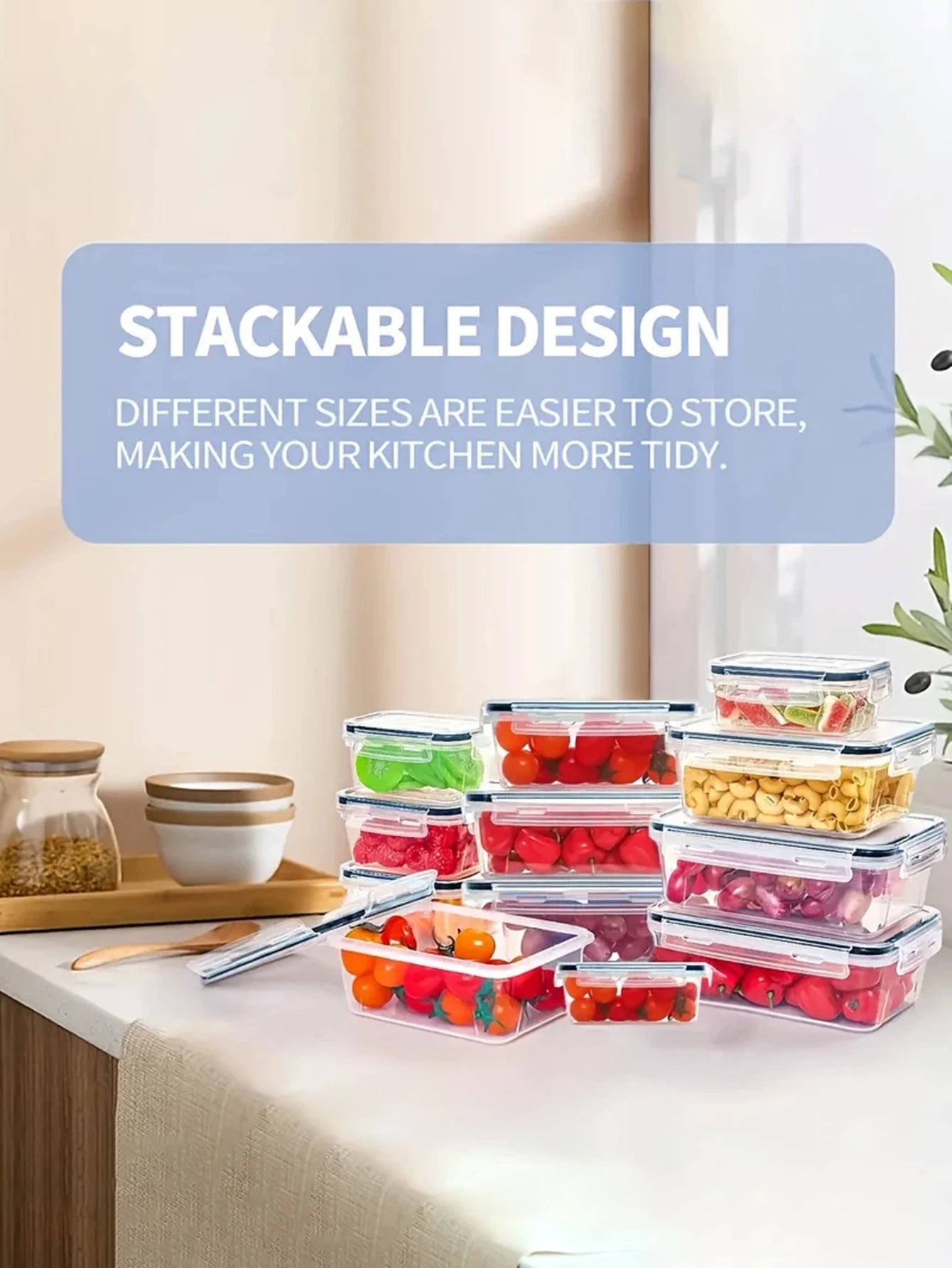 24-Piece Refrigerator Food Storage Jar Set – Airtight, Microwaveable & Transparent
