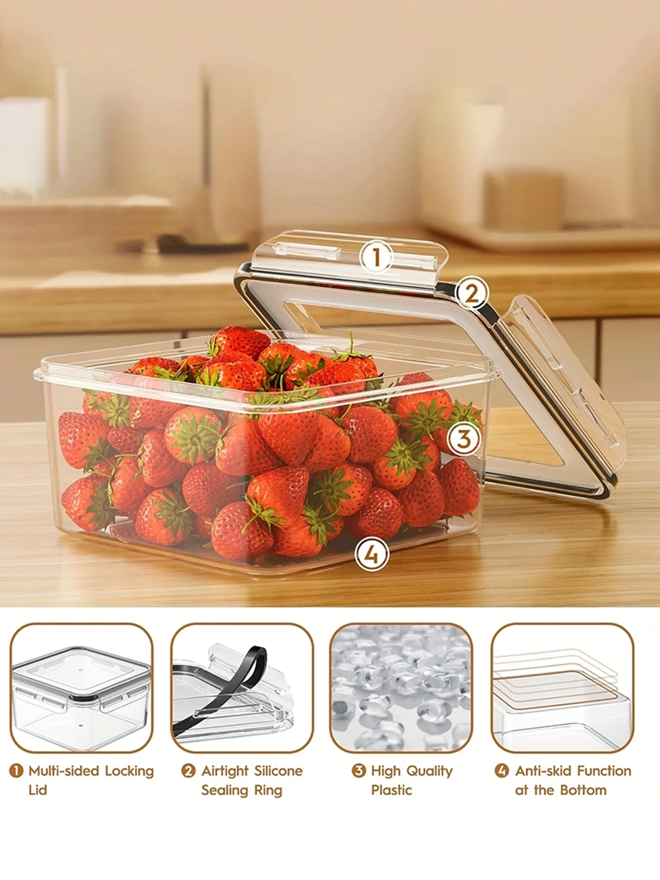 24pcs Refrigerator Sealed Jar, Microwaveable, Transparent Food Storage Container, Kitchen Organizer Box, Lunch Box