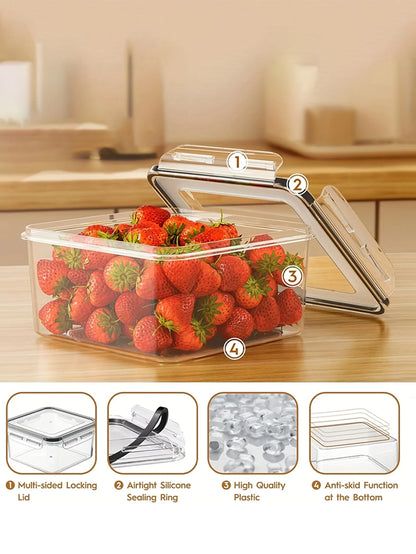 24pcs Refrigerator Sealed Jar, Microwaveable, Transparent Food Storage Container, Kitchen Organizer Box, Lunch Box