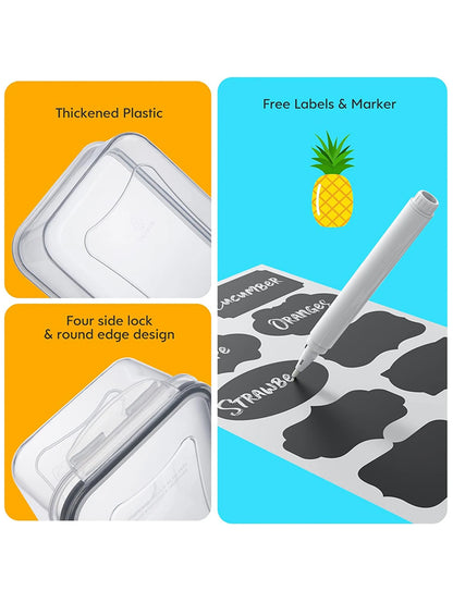 24pcs Refrigerator Sealed Jar, Microwaveable, Transparent Food Storage Container, Kitchen Organizer Box, Lunch Box