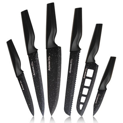 6-Piece Kitchen Knife Set with Blade Guards – German High Carbon Stainless Steel