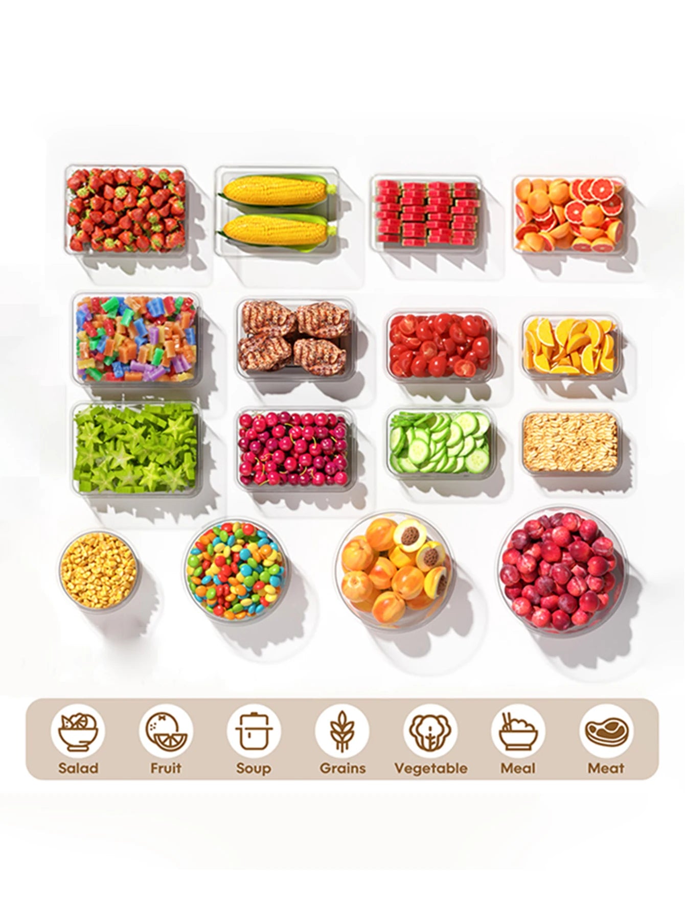 24-Piece Refrigerator Food Storage Jar Set – Airtight, Microwaveable & Transparent