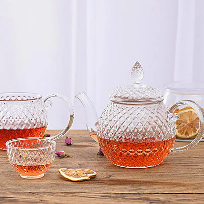 Borosilicate Glass Sunflower Teapot for Floral Tea