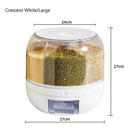 Rotating Separated Sealed Cereal Storage Container