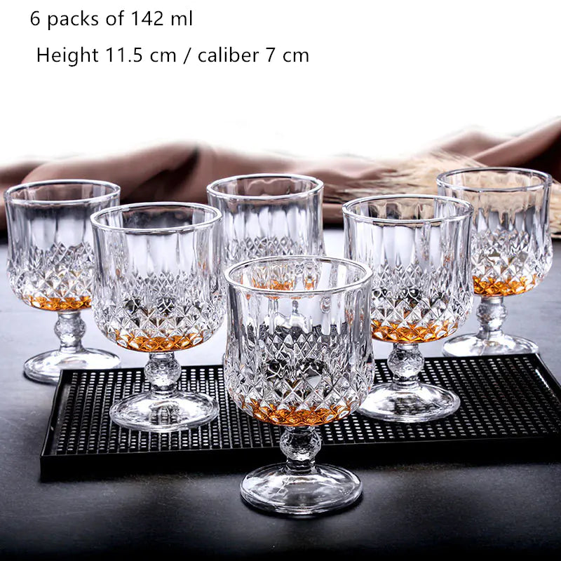 Vintage Thick Crystal Glass Wine and Champagne Cup Set