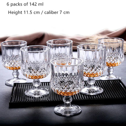 Vintage Thick Crystal Glass Wine and Champagne Cup Set