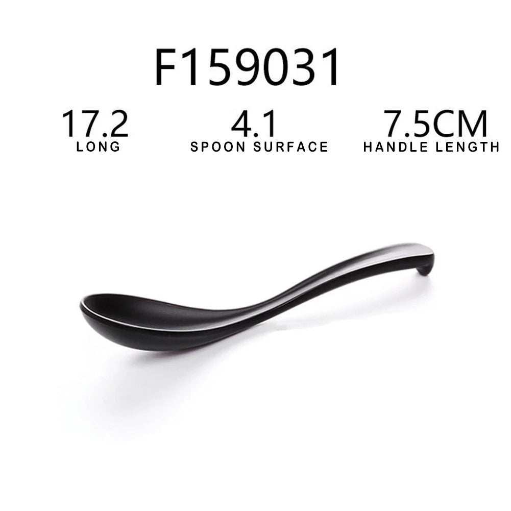 Japanese Soup Spoon Plastic Bowl Soup Porridge Spoon Hot Kitchen Accessories Black Frosted Soup Spoon For Home Restaurant