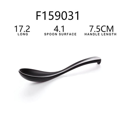 Japanese Soup Spoon Plastic Bowl Soup Porridge Spoon Hot Kitchen Accessories Black Frosted Soup Spoon For Home Restaurant