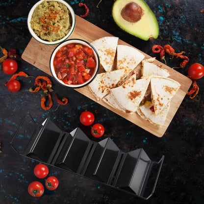 Stainless Steel Tacos Holder Frame Mexican W-shaped Pancake Rack Corn Hot Dog Spring Roll Rack Iron Tray Plate Cake Toast Holder