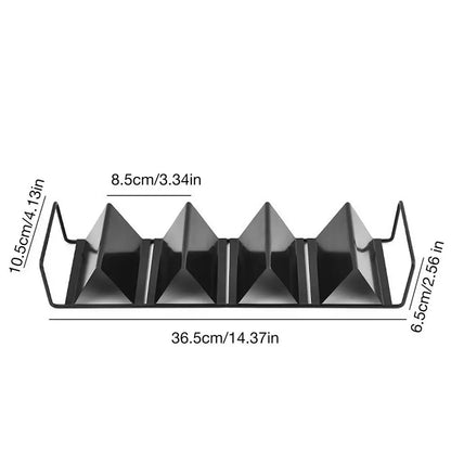Stainless Steel Tacos Holder Frame Mexican W-shaped Pancake Rack Corn Hot Dog Spring Roll Rack Iron Tray Plate Cake Toast Holder