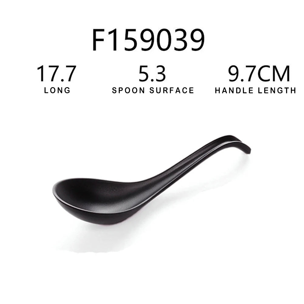Japanese Soup Spoon Plastic Bowl Soup Porridge Spoon Hot Kitchen Accessories Black Frosted Soup Spoon For Home Restaurant