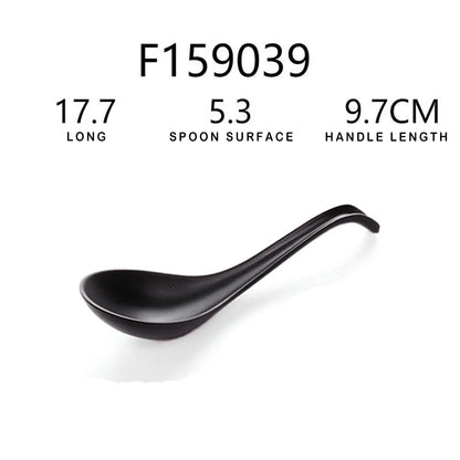 Japanese Soup Spoon Plastic Bowl Soup Porridge Spoon Hot Kitchen Accessories Black Frosted Soup Spoon For Home Restaurant