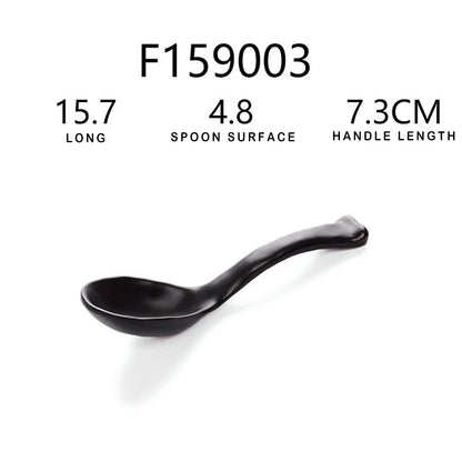 Japanese Soup Spoon Plastic Bowl Soup Porridge Spoon Hot Kitchen Accessories Black Frosted Soup Spoon For Home Restaurant