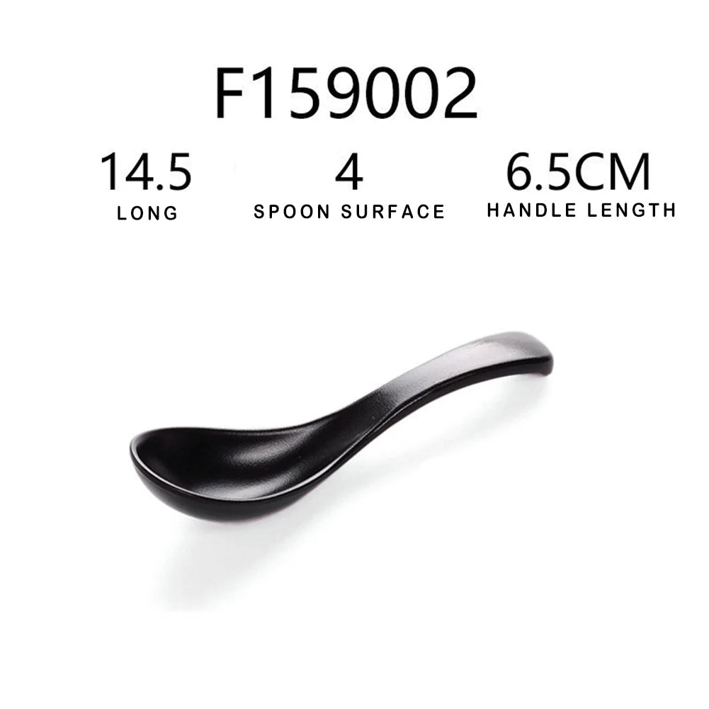 Japanese Soup Spoon Plastic Bowl Soup Porridge Spoon Hot Kitchen Accessories Black Frosted Soup Spoon For Home Restaurant